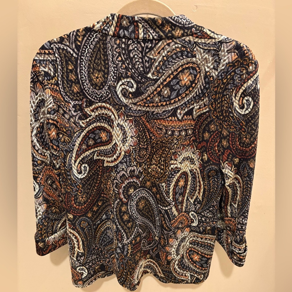 Joseph Ribkoff Paisley Print V-Neck Blouse Top Women’s 10 - Picture 6 of 9